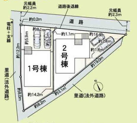 安城市東町亀塚78番2、79番2の各一部『仲介手数料無料』新築一戸建て・建売の区画図