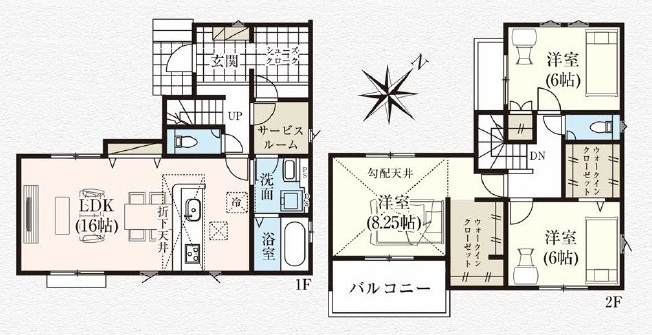 鶴ヶ島市脚折新築戸建の間取り