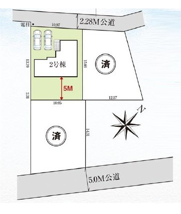 鶴ヶ島市脚折新築戸建の区画図