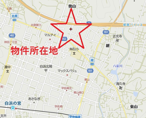 事業用貸土地の地図