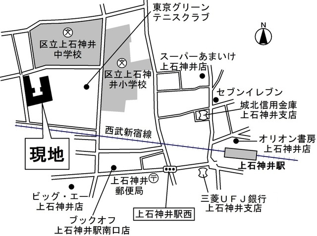 練馬区上石神井４丁目の賃貸マンションの地図