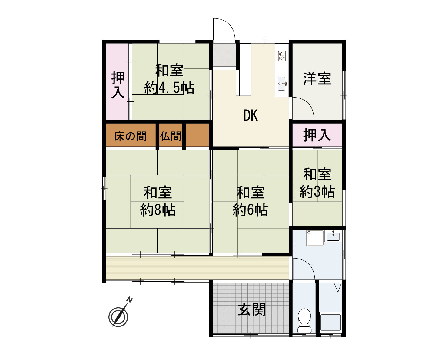 泉佐野市湊1丁目　中古戸建の間取り