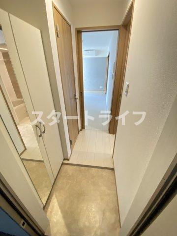 大阪市東淀川区柴島２丁目のアパートの玄関