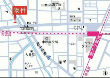 カスタリア武蔵小杉の地図