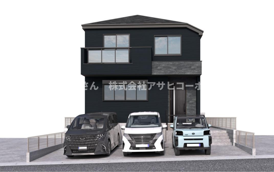 垂水区小束山本町2丁目　新築戸建ての外観パース|外観パースです