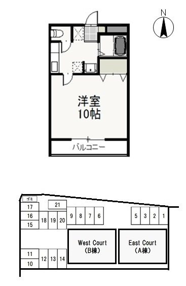 Ｅａｓｔ　Ｃｏｕｒｔの間取り