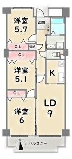 【間取り】 | グラン・ドムール嵯峨広沢