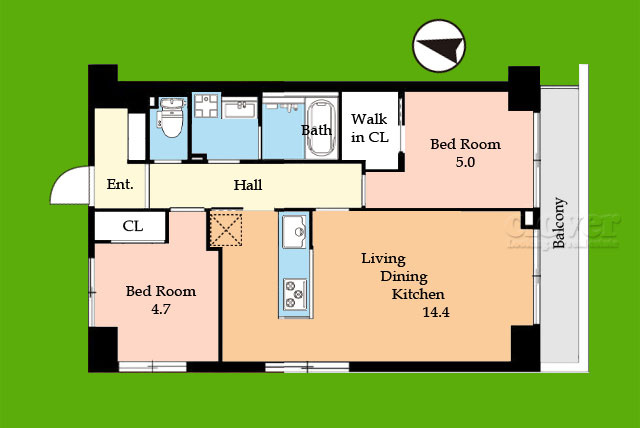 【間取り】 | 用賀マンション | お部屋の間取り図です。機能的な造りをご確認ください。～即日のご見学可能～　お問合せはお気軽に。