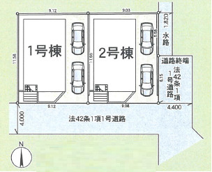 平塚市纒1丁目第23　新築戸建　全2棟1号棟の区画図