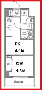 【間取り】 | グランパセオ浅草Ⅱ