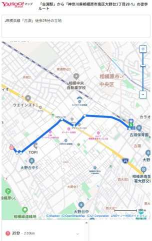 大野台3丁目　店舗付き住宅①の地図