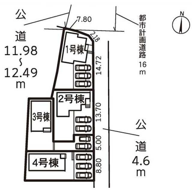新築戸建て・仲介手数料無料）稲沢市福島町　１号棟の区画図