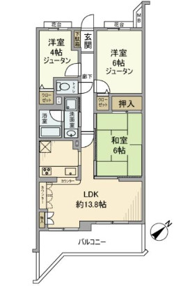 ネオマイム鶴見ヒルズの間取り