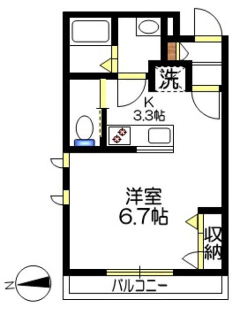 ベルエポック代沢の間取り|角部屋です
