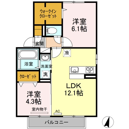 グレイス　フローラ　B棟の間取り