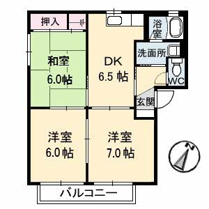ノーブルハイツ　B棟の間取り