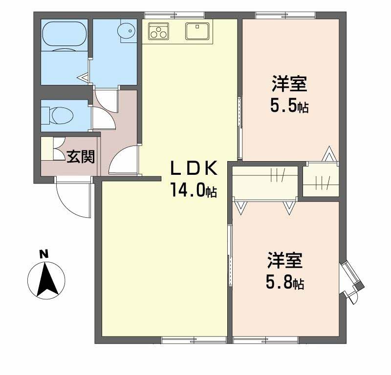 サンディスク米山　A棟の間取り