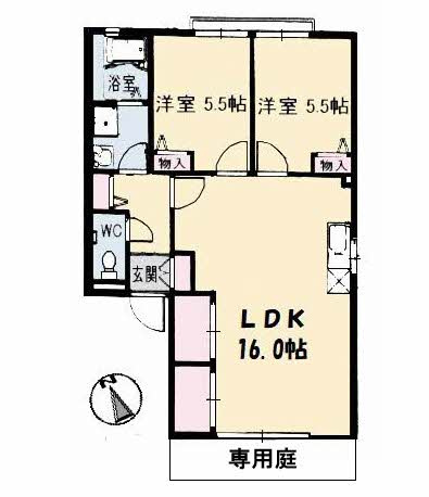 ハイツフロイデ　A棟の間取り