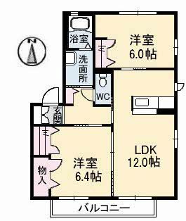 シャーメゾングレース　B棟の間取り
