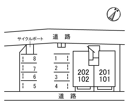 シャーメゾン湊　六番館の駐車場