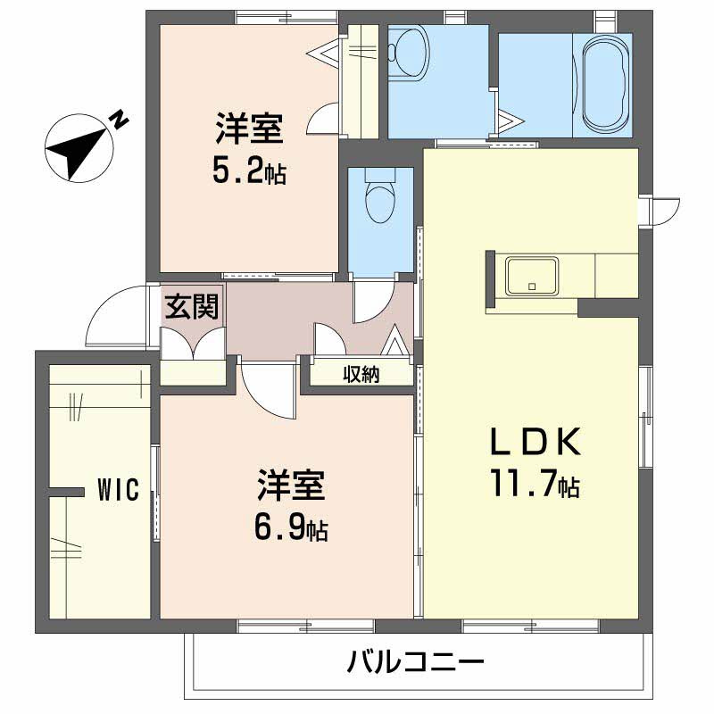 グレースメゾン湊　H棟の間取り
