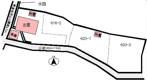 筑波山中腹　古屋付き土地の土地図