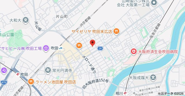 フジパレスＪＲ吹田駅東の地図