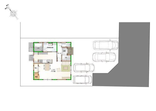 オール電化デザイナーズハウス羽ノ浦町建売㉛の区画図
