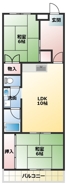 丸信リバーサイドコーポ２棟の間取り