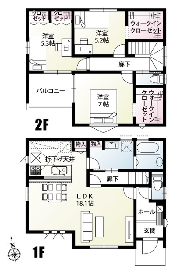 [新築住宅] 東松山市松本町1丁目 全6区画の間取り