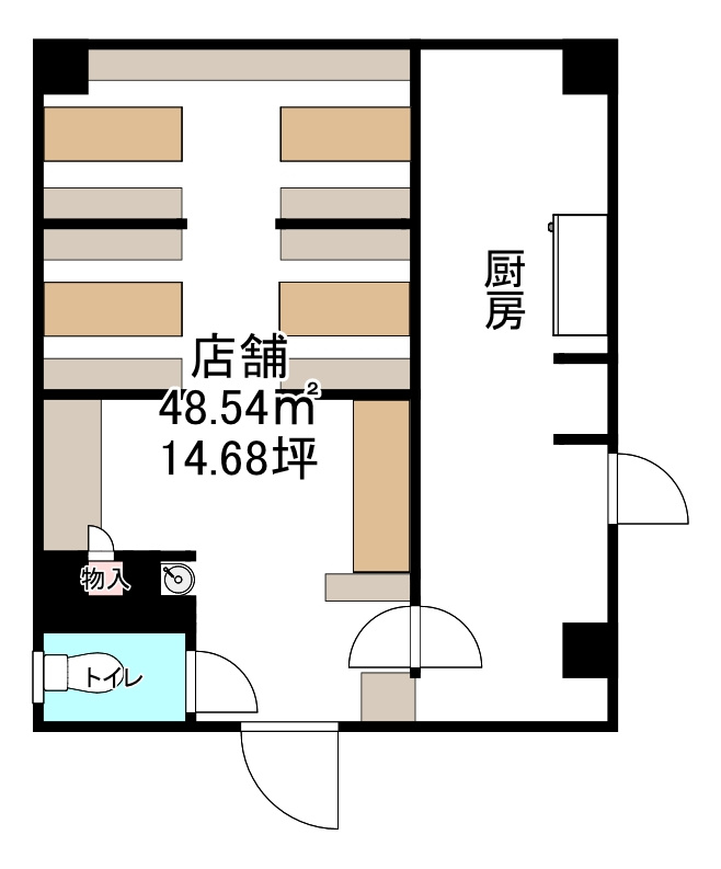 豊中市庄内東町５丁目の店舗一部の間取り