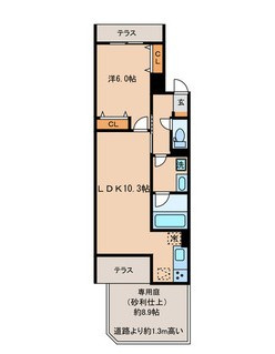 板橋区赤塚７丁目のアパートの間取り