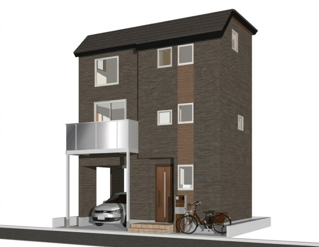 和光市白子3丁目 限定1棟の外観パース|イラストは図面を基に起こしたもので実際のものとは多少異なる場合がございます