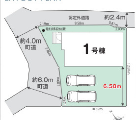 清水町八幡　０１期１棟の区画図
