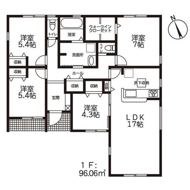 新築戸建て・仲介手数料無料）稲沢市平和町法立北瀬古第４・２号棟の間取り