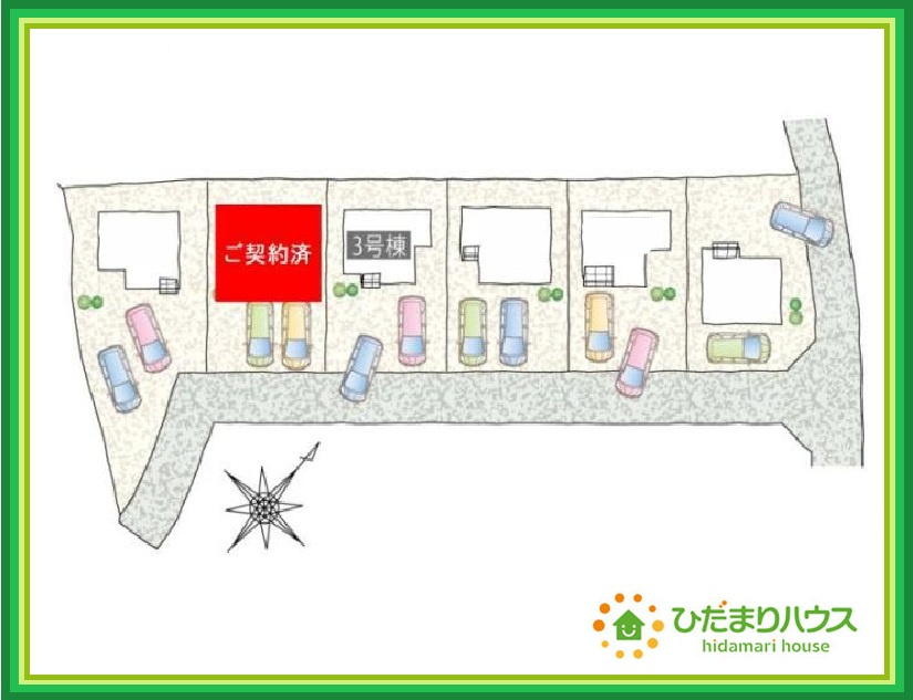 タマタウン金沢町　新築戸建　3号棟の区画図|ご家族でお車に乗る方に！駐車場2台分あります！