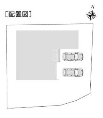 安曇野市豊科高家　新築戸建の区画図|来客時には重宝なカースペース駐車2台可能です。