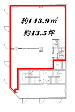大阪市中央区南本町２丁目の店舗事務所の間取り