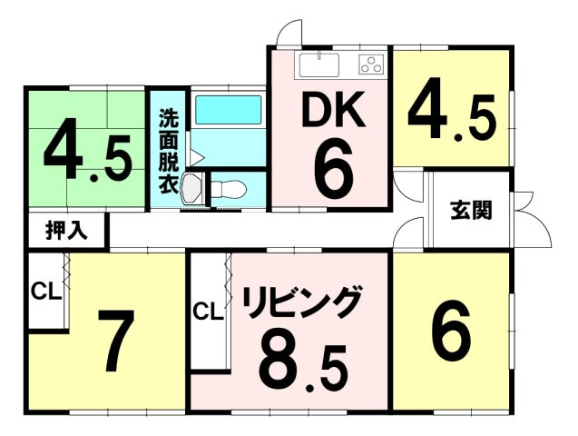 中古戸建　八幡東区日の出2丁目の間取り