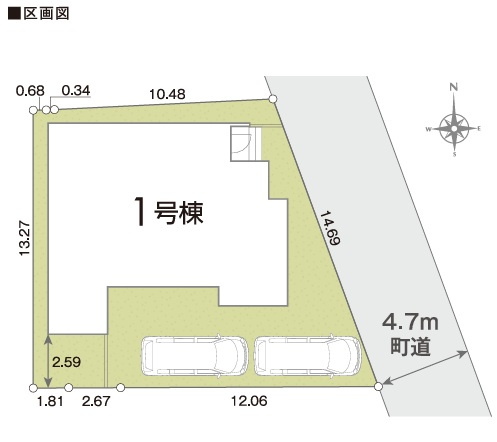 大磯町国府本郷　全1棟　人気の平屋建ての区画図