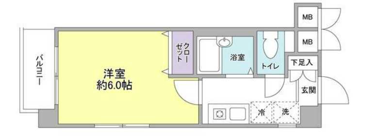 タケオクリスタル等々力　最上階　角部屋　オートロックの間取り