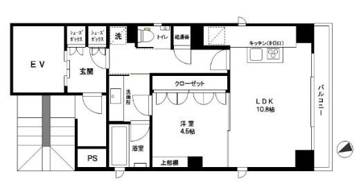 アセット大森の間取り|間取り　アイランドキッチンの1LDK