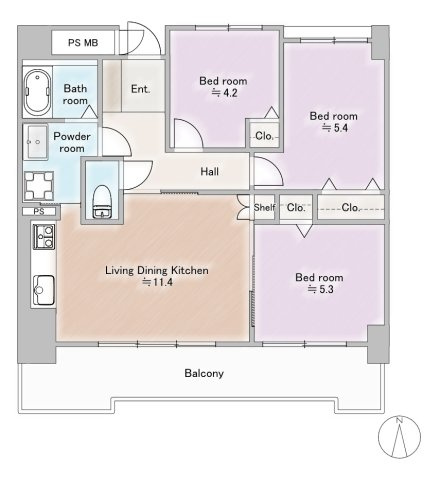ライオンズシティ東別院の間取り