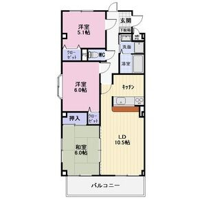 【間取り】 | ロイヤルレインボー田原I