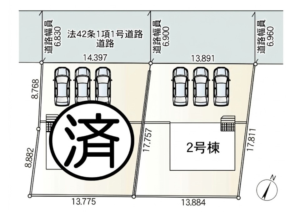 [新築住宅] 児玉郡上里町勅使河原 第18 全2棟の区画図