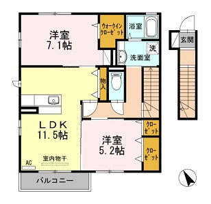 フローラル清水　Ｂ棟の間取り
