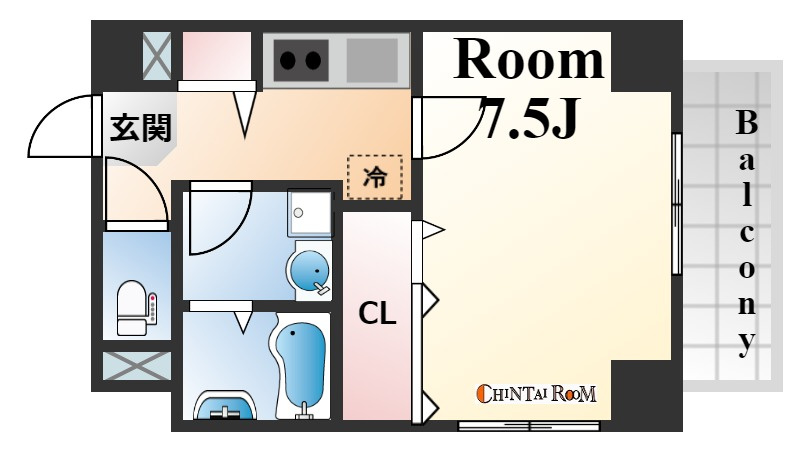 神戸市中央区熊内町４丁目の賃貸マンションの間取り