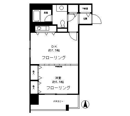 神戸市東灘区田中町４丁目の賃貸マンションの間取り
