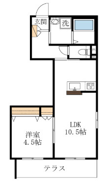 西宮市小松北町１丁目の賃貸マンションの間取り