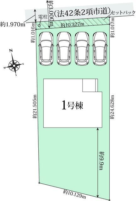 新築戸建て・仲介手数料無料）稲沢市祖父江町祖父江高熊０１期　1号棟の区画図|区画図